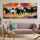 Seven Horse Running Abstract Wall Painting