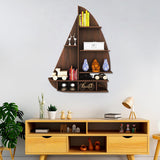 Ship Backlit Designer Wooden Wall Shelf