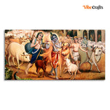 Shree Krishna with Balram Canvas Wall Painting