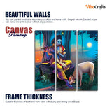 Shri Krishna Canvas Wall Painting of 3 Pieces