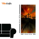 Silhouette of Cross Canvas Wall Painting