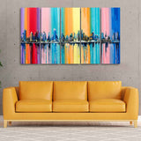 City Skyline Premium Canvas Wall Painting Set of Five