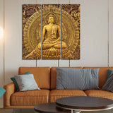 Spiritual God Buddha Wall Painting Three Pieces