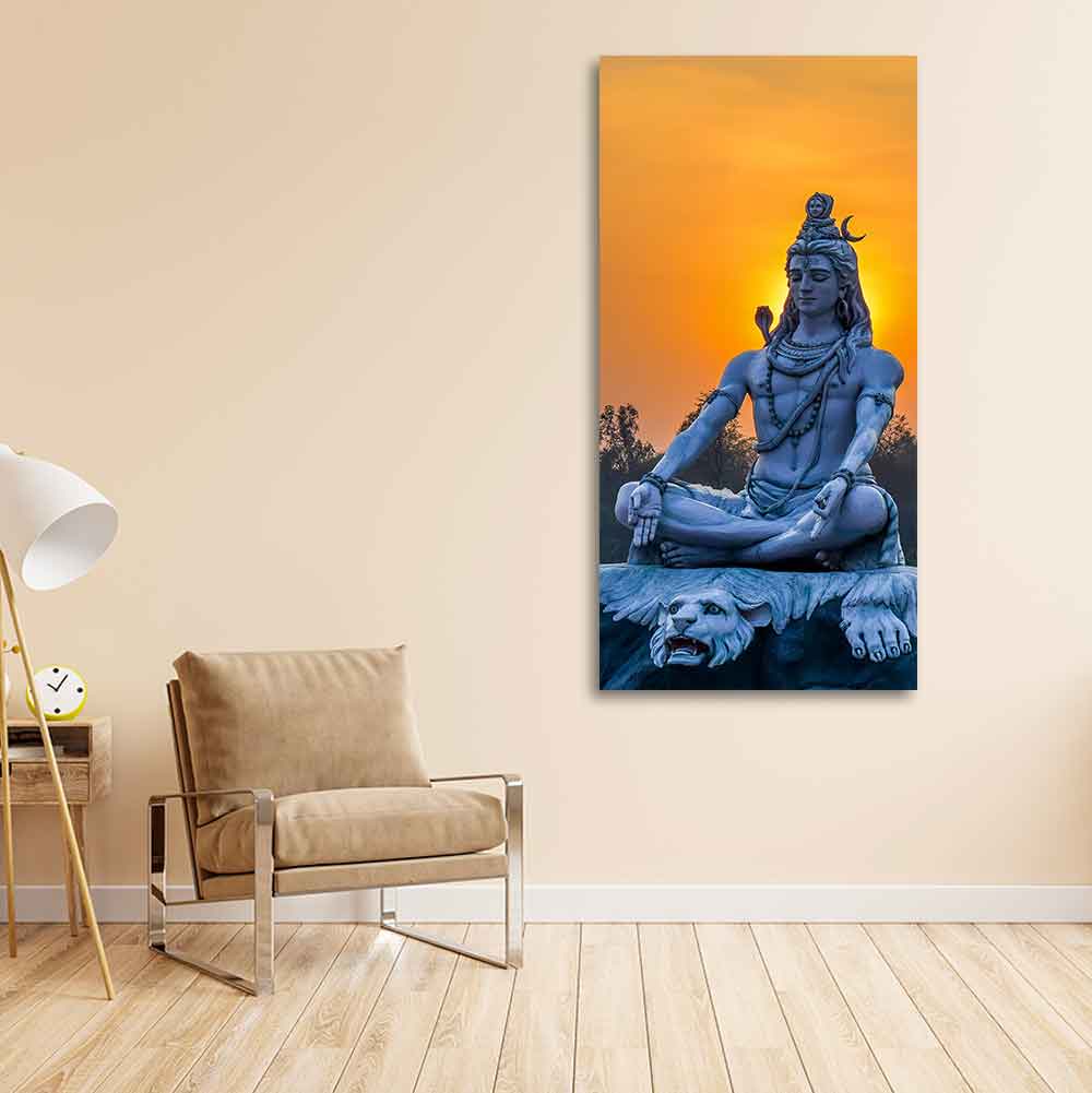 Spiritual Wall Painting of Lord Shiva Statue