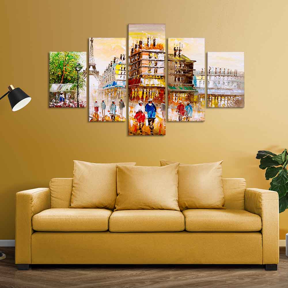 Street View of Paris Canvas Wall Painting 