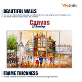Street View of Paris Premium Wall Painting Set of Five Pieces