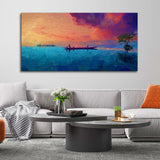 the Long Tail Boat Canvas Wall Painting