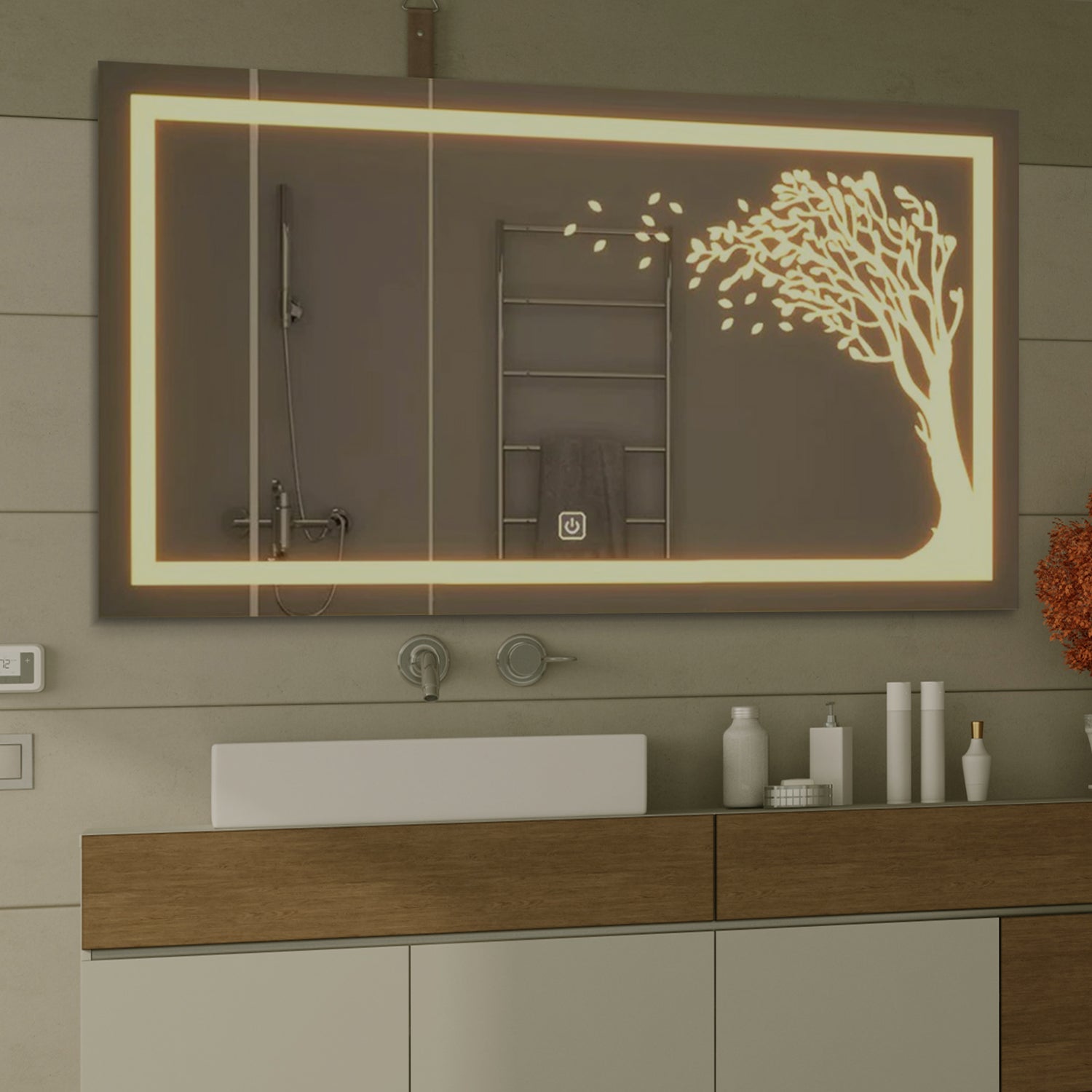 The Autumn Tree LED Rectangular Shape Bathroom Mirror
