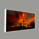 Three Cross Silhouette Canvas Wall Painting