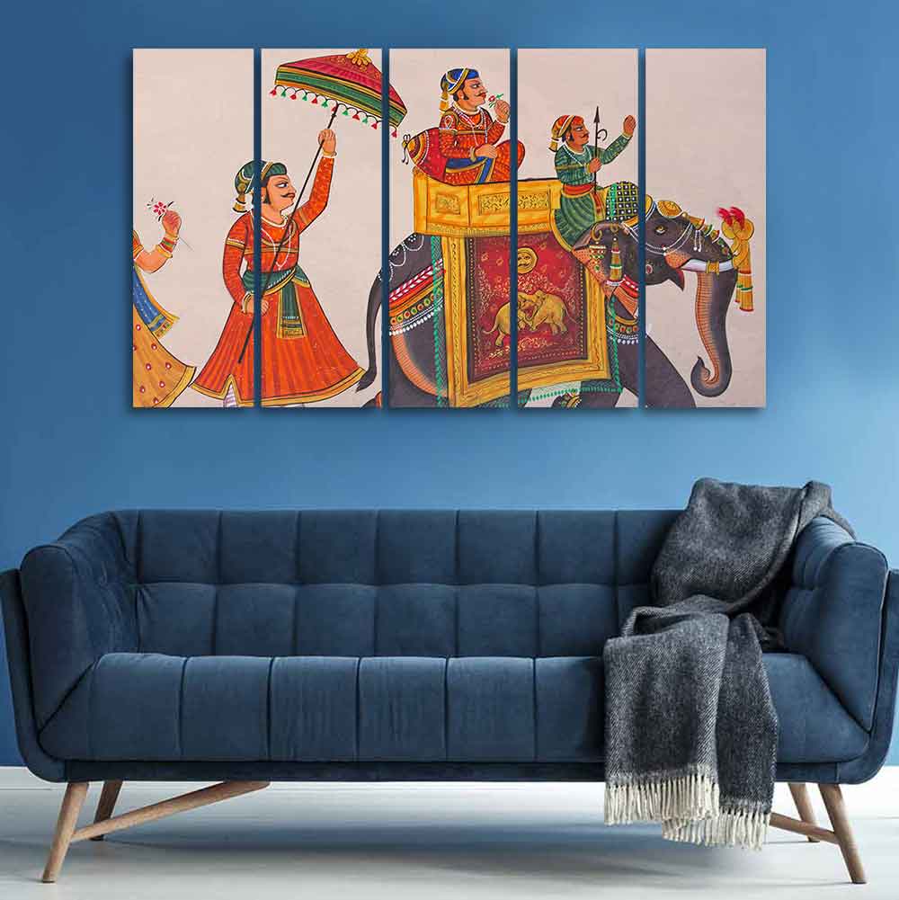 Indian Miniature Art Wall Painting Set of Five
