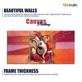 Traditional Lord Ganesh 3 Pieces Canvas Wall Painting