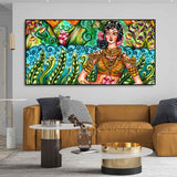 Traditional Women Canvas Wall Painting