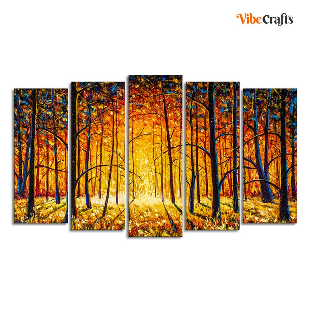  Forest 5 Pieces Premium Wall Painting