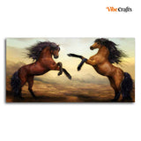 Two Brown Horses Premium Wall Painting