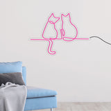Two Happy Cats Neon Sign LED Light