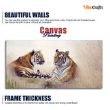 Two Tigers in Forest Premium Canvas Wall Hanging