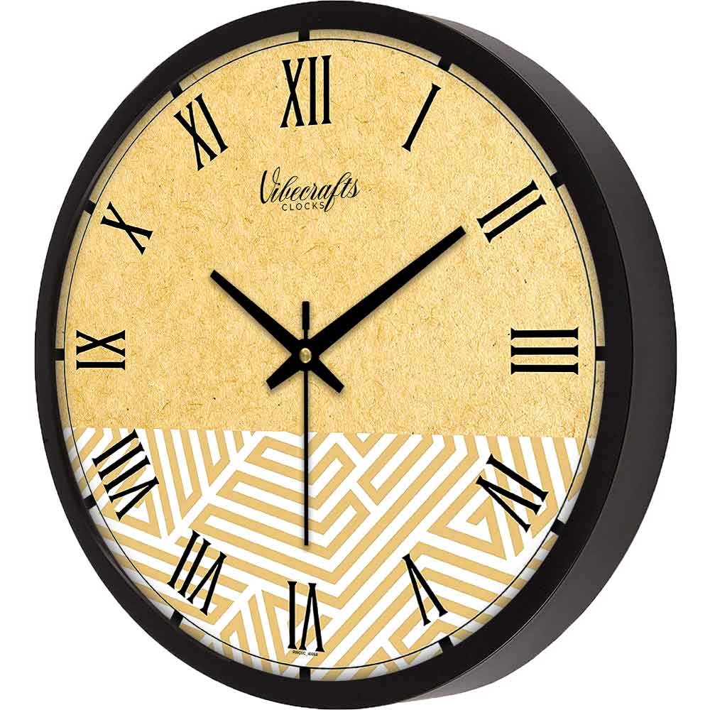 Vector Brown Background of Textured Structure Wall Clock