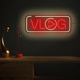 "Vlog" Text Neon Sign LED Light