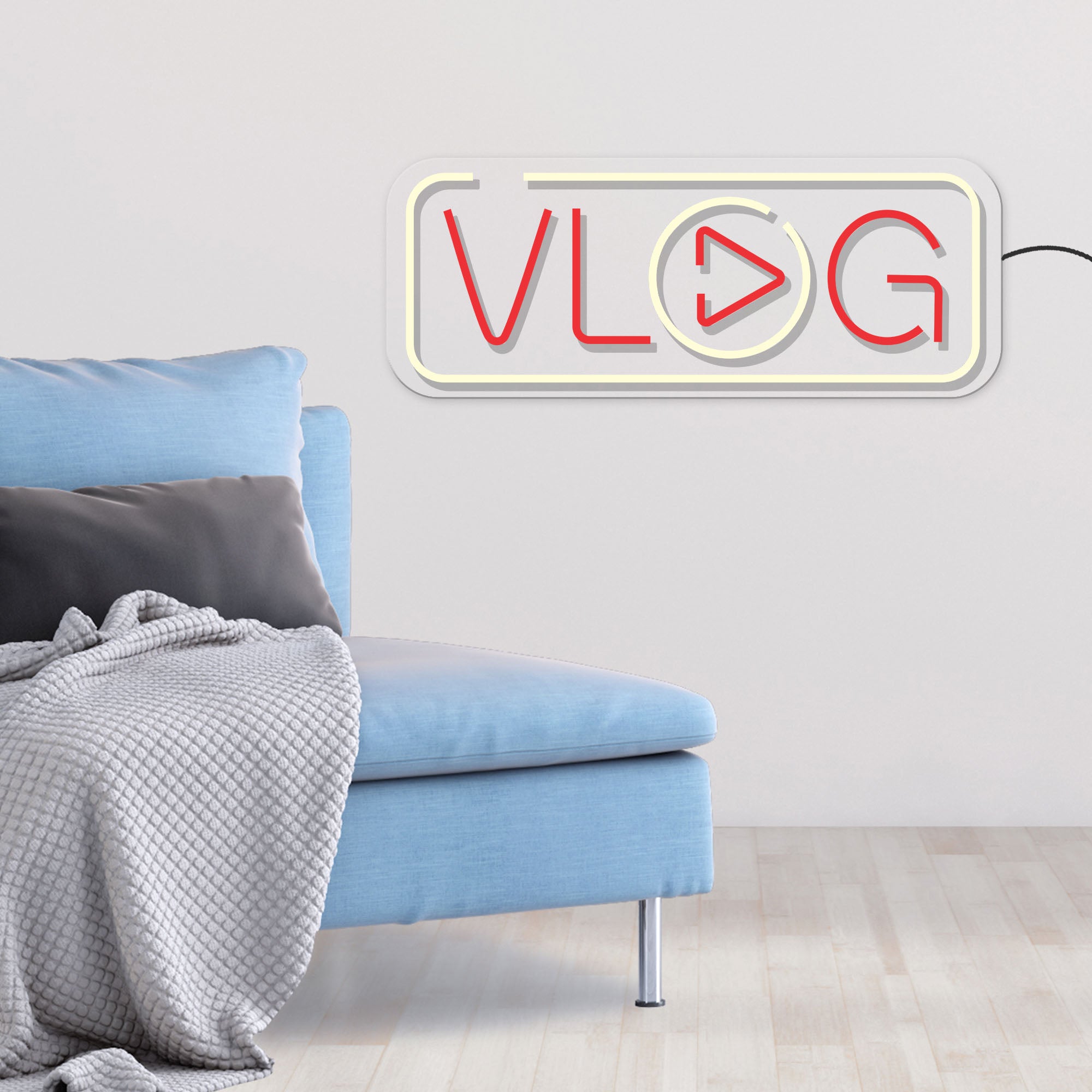 "Vlog" Text Neon Sign LED Light