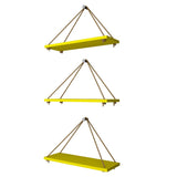 Wall Hanging Planter Shelf with Rope (Yellow, Set of 3)