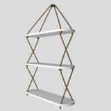  Planter Shelf, Cross Rope with Three Layer (White Color)