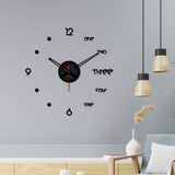 Words with Number Big Size 3D Infinity Wall Clock