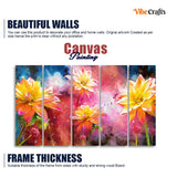 Yellow Flower Canvas Wall Painting of Five Pieces