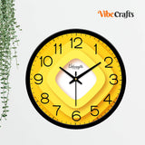Yellow Quadrilateral Design Premium Wall Clock