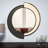 Yin Yang Style Wooden Vanity Mirror