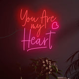 "You Are My Heart" Couple Text Neon Sign LED Light