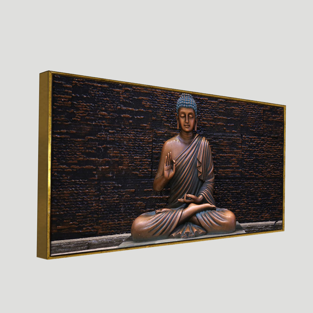 Lord Buddha Meditating Statue Canvas Wall Painting