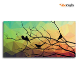 Birds on Branch Abstract Art Wall Painting