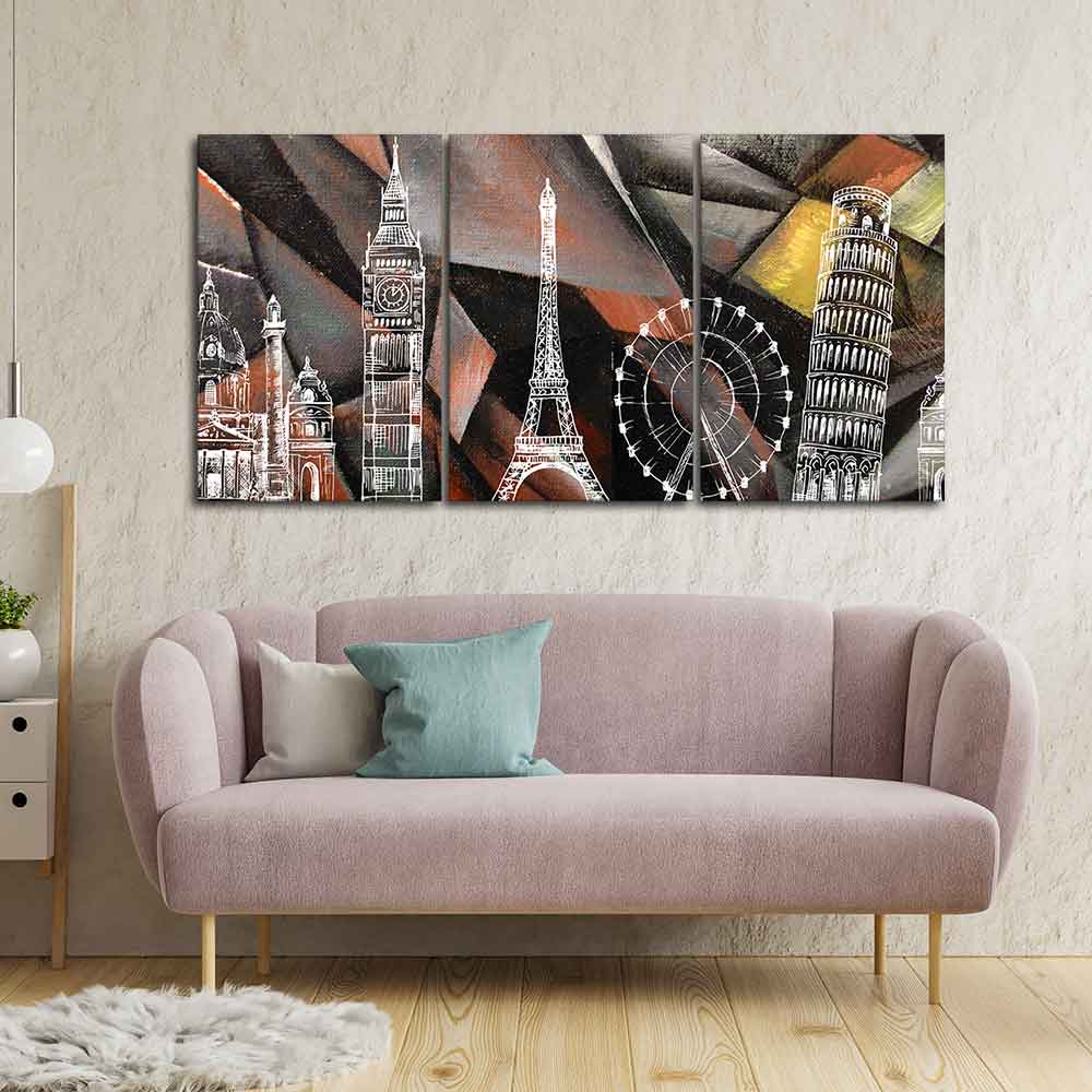 Beautiful Canvas Abstract Wall Painting 3 Pieces